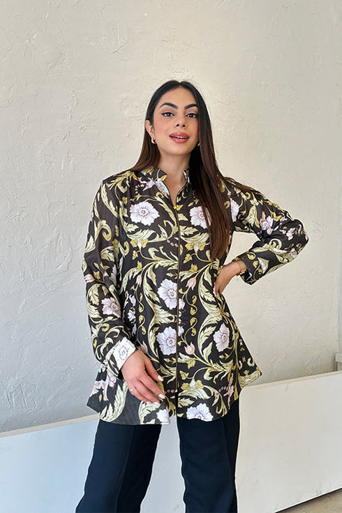 Black Winter Pashmina Coord Set